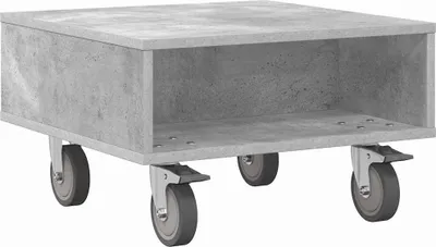 Image de Table d'appoint avec roues Gris béton 50,5 x 50 x 30 cm