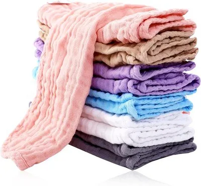Image de Lot de 12 gants de toilette - Gants de toilette pour bébé 100 % coton - Grands gants de toilette ultra-absorbants 50 cm x 50 cm - Gants de toilette pour bébé unisexes