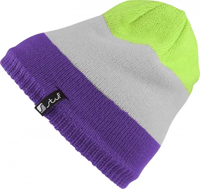 Produktbild von Stuf COOPER K Ki. Beanie indigo lila-weiss-lime