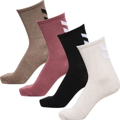 Produktbild von Hummel Hmlchevron COL 4-Pack Socken Mix Herren schwarz beige braun rot Gr 43-45