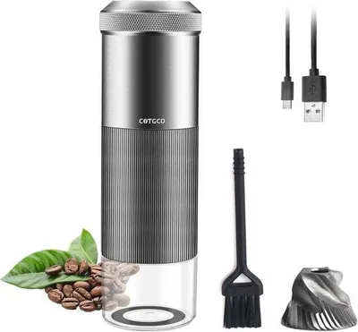 Immagine prodotto di Piccolo macinacaffè da viaggio con batteria USB da 1600 mAh, efficiente
