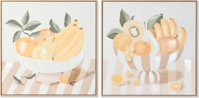 Image de Tableau Home ESPRIT Jaune Beige Cottage 80 x 4 x 80 cm (2 pièces)
