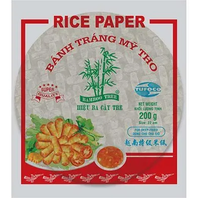 Produktbild von BAMBOO TREE Reispapier Frühlingsrolle Rund 22 cm, 200 g