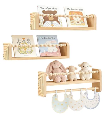 Immagine prodotto di Omgoods - Set di 3 mensole galleggianti per bambini, ideali per giocattoli e libri