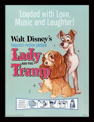 Image de La Belle et le Clochard - Walt Disney - Art Print - 30x40cm - Affiche Poster