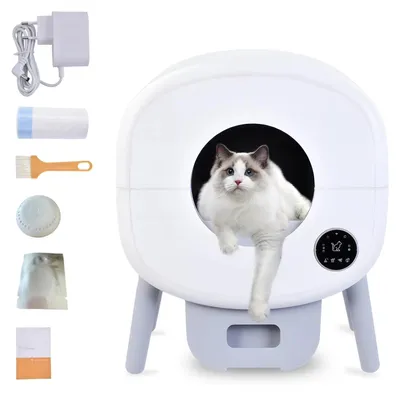 Produktbild von Automatische Katzentoilette - Selbstreinigendes Katzenklo 66 l - App-gesteuertes Smartgerät - 13 l Abfallbehälter - Halbgeschlossen - Kunststoff