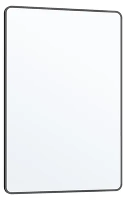 Zdjęcie produktu dla Prostokątne lustro do łazienki z ramą aluminiową i folią ochronną | Kolor: czarny | Wymiary: 91x61 cm
