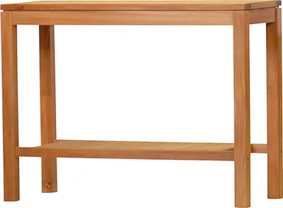 Produktbild von Teakholz Konsolentisch Como 120 x 45 cm als Beistelltisch und Gartenanrichte aus Massivholz naturbelassene Konsole aus Teak