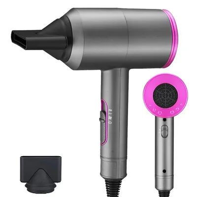 Produktbild von Föhn in Grau-Pink mit vielseitigen Aufsätzen