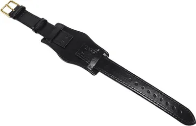 Produktbild von Minott Uhrenarmband | Leder schwarz mit Unterlage 22863G, Stegbreite:20mm