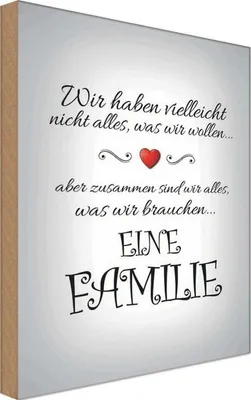 Produktbild von vianmo Holzschild 30x20 cm Zusammen wir alles eine Familie Spruch Zitat