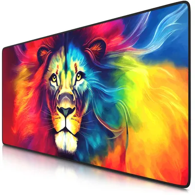 Imagen del producto de Alfombrilla para ratón Titanwolf Gaming XXL, 900 x 400 x 3 mm, base para escritorio, lavable, base antideslizante, velocidad y precisión, diseño "Lion 3"