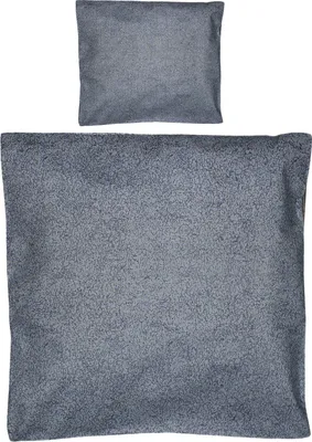 Produktbild von Kinderwagen Garnitur 80x80 cm Stubenwagen Bettwäsche Wiege 100% Baumwolle Blau Grau