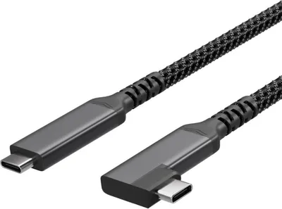Immagine prodotto di Cavo di ricarica USB-C, 3.2, 90°, 100 W PD, rivestimento in tessuto, 1 m