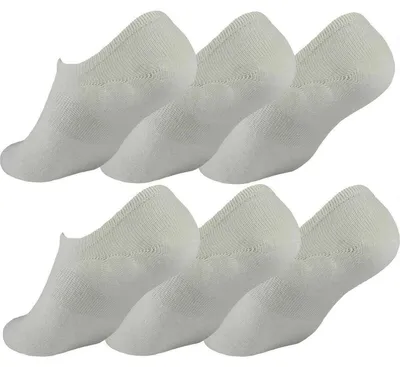 Produktbild von 6 Paar Damen Herren Füßlinge Sneaker Sport Socken, 6 Paar, Weiß/43-46