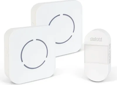 Produktbild von Kabellose Türklingel ohne Batterien – Kinetic – 2 Empfänger – 36 Melodien – LED-Anzeige – Weiß – 1 Stück [55331WH-2]