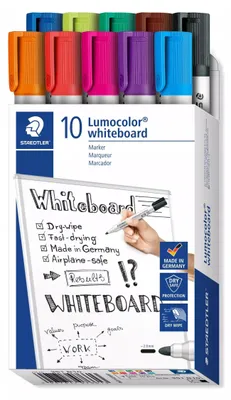 Image de STAEDTLER 351 B10 Marqueur pour tableau blanc, 10 pièces, couleurs assorties 2,0 mm