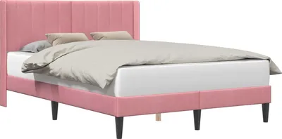 Image de Cadre de lit avec tête de lit Rose 120 x 190 cm Velours