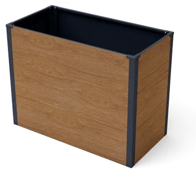Produktbild von Pflanzkästen aus Stahl in Holzoptik 100 x 50 x 77 cm