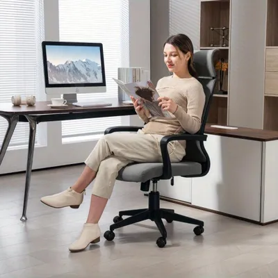 Zdjęcie produktu dla Krzesło biurowe - Ergonomiczne krzesło - Krzesło do biura - Krzesło obrotowe - Krzesło komputerowe - Regulowane w wysokości