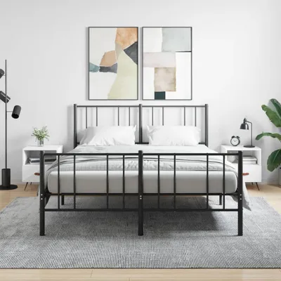 Image de vidaXL Tables de nuit 2 pcs. Blanc 40x35x47,5 cm Bois composite