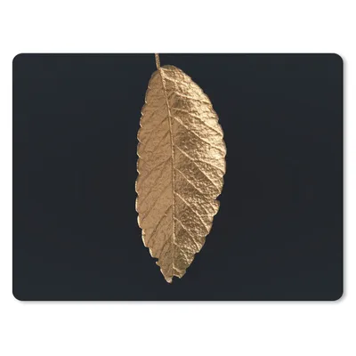 Produktbild von MuchoWow® Mauspad Mousepad Blätter - Schwarz - Gold - Luxus - Natur 23x19 cm - Mousepads - Maus Mat - Pad - Mausunterlage - Schreibtischunterlage - Mauspad