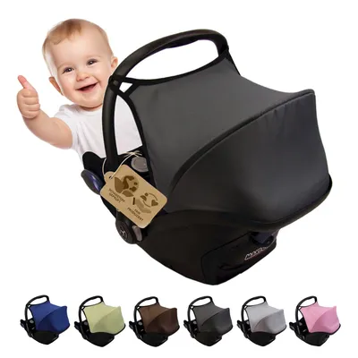 Produktbild von BAMBINIWELT Sonnenverdeck, UV50+, für Maxi-Cosi CABRIOFIX, Sonnendach, Babyschale, Autositz, Maxi Cosi, dunkelgrau + GRATIS Gurtpolster