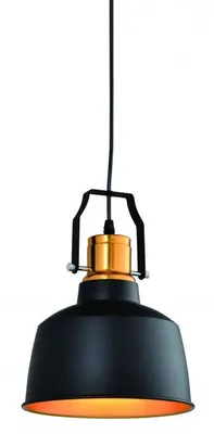 Produktbild von GTV - Pendelleuchte MONROE Deckenleuchte AC220-240V,50/60Hz,1*E27,IP20,DURCHM. 22 CM, einzeln, schwarz/gold