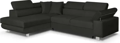 Produktbild von Ecksofa mit Schlaffunktion, CREDO Wellenfederung, links - Dunkelgrau