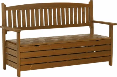 Obrázek produktu pro Kondela Zahradní lavička s úložným prostorem Amula 150 cm - hnědá