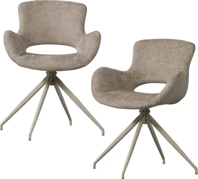 Produktbild von Eliva Esszimmerstuhl Structure Velvet Sand - 2Er Set