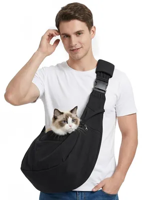 Hundetragetasche für kleine Hunde und Katzen, Schwarz, L