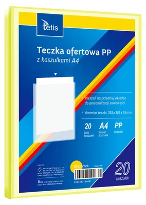 Immagine prodotto di Cartella di presentazione A4 PP + 20 tasche giallo