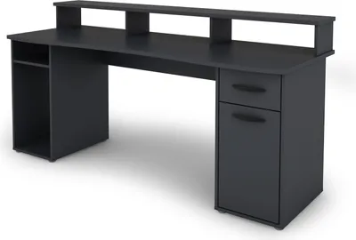 Produktbild von byLIVING Schreibtisch Fantastic, 180x65 cm, Melamin anthrazit, Griffe Kunststoff anthrazitfarben