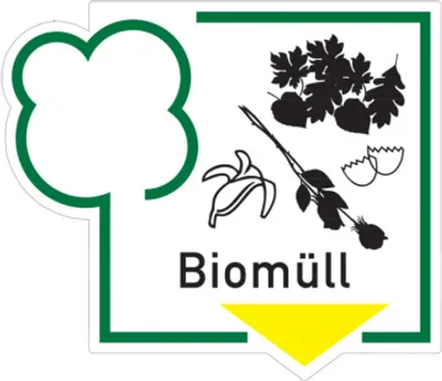 Produktbild von Dreifke® Abfallkennzeichen, Biomüll, Folie | Folie selbstklebend | 125x108 mm...