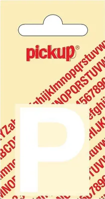 Productafbeelding van Plakletter Helvetica 40 mm Sticker witte letter p Pickup