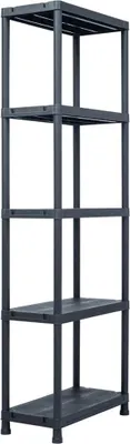 Obrázek produktu pro vidaXL Skladovací regály 5 ks černé 125 kg 60 x 30 x 180 cm plastové
