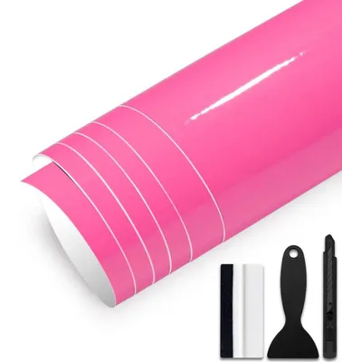 Obrázok produktu pre Samolepiaca fólia na auto, lesklá, s odvzdušňovacími kanálikmi, rozmer 30 cm x 150 cm, farba: ružová
