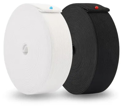 Elastikband 3 cm x 10 m, 2 Rollen, weiß/schwarz, Nähgummi