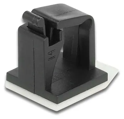 Productafbeelding van DELOCK Kabelhouder met borgclip, zelfklevend, zwart, 10 stuks, verpakking van 10
