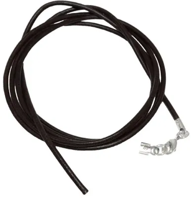 Obrázok produktu pre Čierna kožená retiazka, 2 mm, dĺžka 100 cm, dá sa skrátiť, s karabínkou, uni