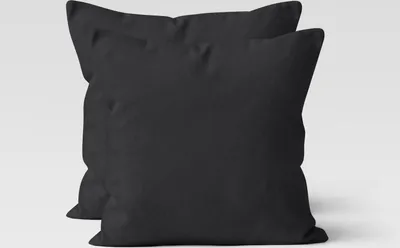 Produktbild von 2er Set Renforcé UNI Kissenhüllen 80x80 cm Kopfkissen Garnitur 100% Baumwolle Mit Reißverschluss schwarz