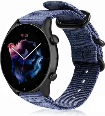 Produktbild von Strap-it Amazfit GTR 3 (Pro) Nylon-Schnallenarmband (Blau)