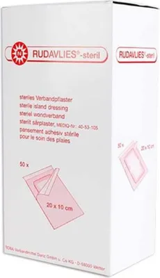Produktbild von NOBA Rudavlies sterile Wundpflaster 50 Stück 20 cm x 10 cm