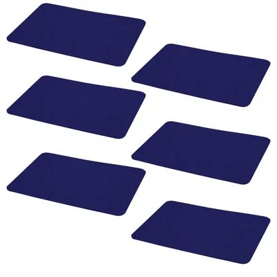 Produktbild von 6er Set Platzmatte Filz 44 x 30 cm Navyblau  Tischsets Untersetzer Rechteckig Tischmatten Platzsets Filzuntersetzer