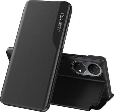 Image de Etui pour Honor X7, étui en cuirPolyuréthaneavec fenêtre et fonction stand noir