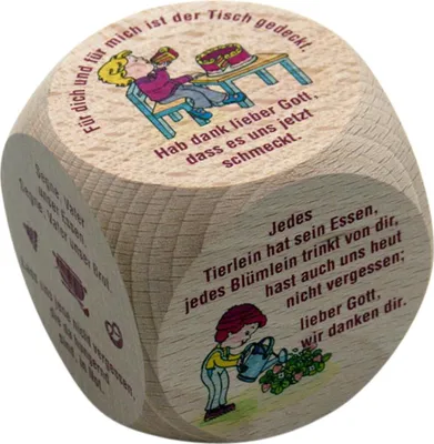 Produktbild von Tischgebete für Kinder Gebetswürfel mit farbigem Druck - 5986