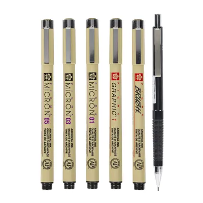 Produktbild von Sakura POXSDKMAN6, Schwarz, Multi, Mehrfarbig, Rund, 6 Stück(e)