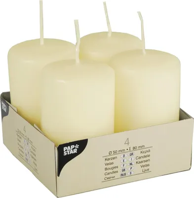 Produktbild von Papstar 15361, Zylinder, Elfenbein, 16 h, 4 Stück(e)
