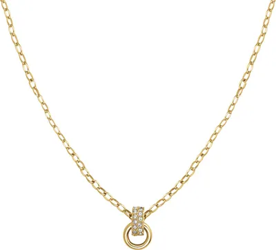 Produktbild von Elegante vergoldete Halskette mit Zirkoniasteinen und Bogengliedern JNBSG-J898